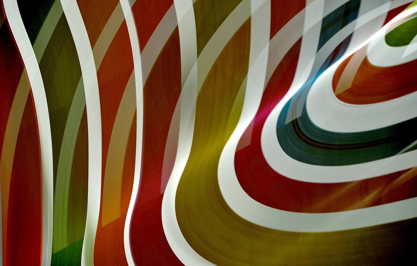 Photo wallpaper wave, rays, line, strip, track