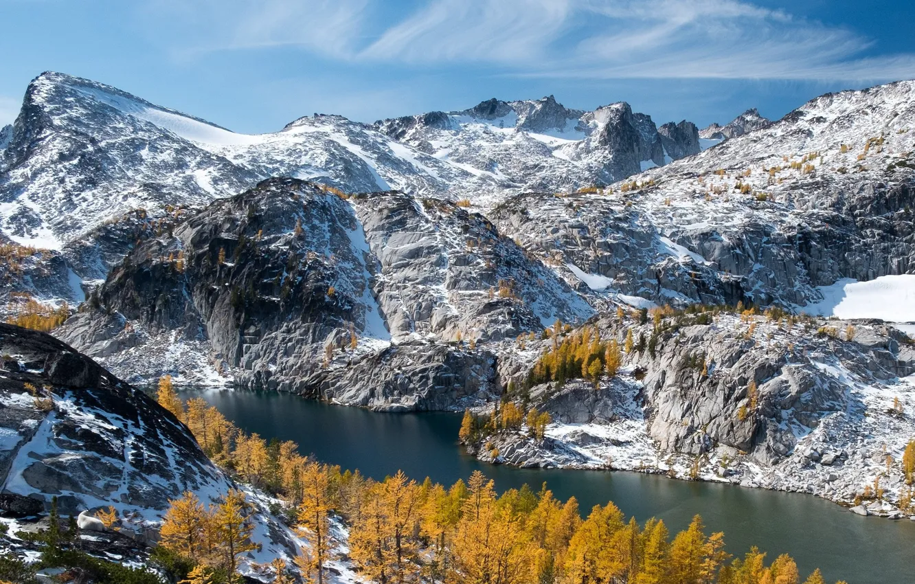 Photo wallpaper autumn, mountains, nature