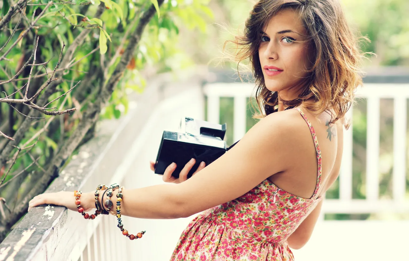 Photo wallpaper girl, piercing, tattoo, tattoo