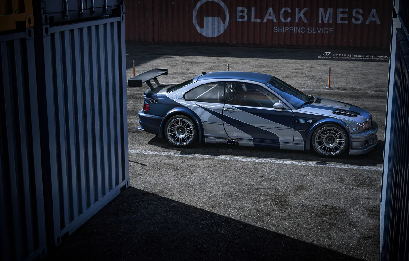 Photo wallpaper car, tuning, Racing, Digital 3D, BMW M3 E46 GTR, NFS Most Wanted, Mikołaj Poliszczuk