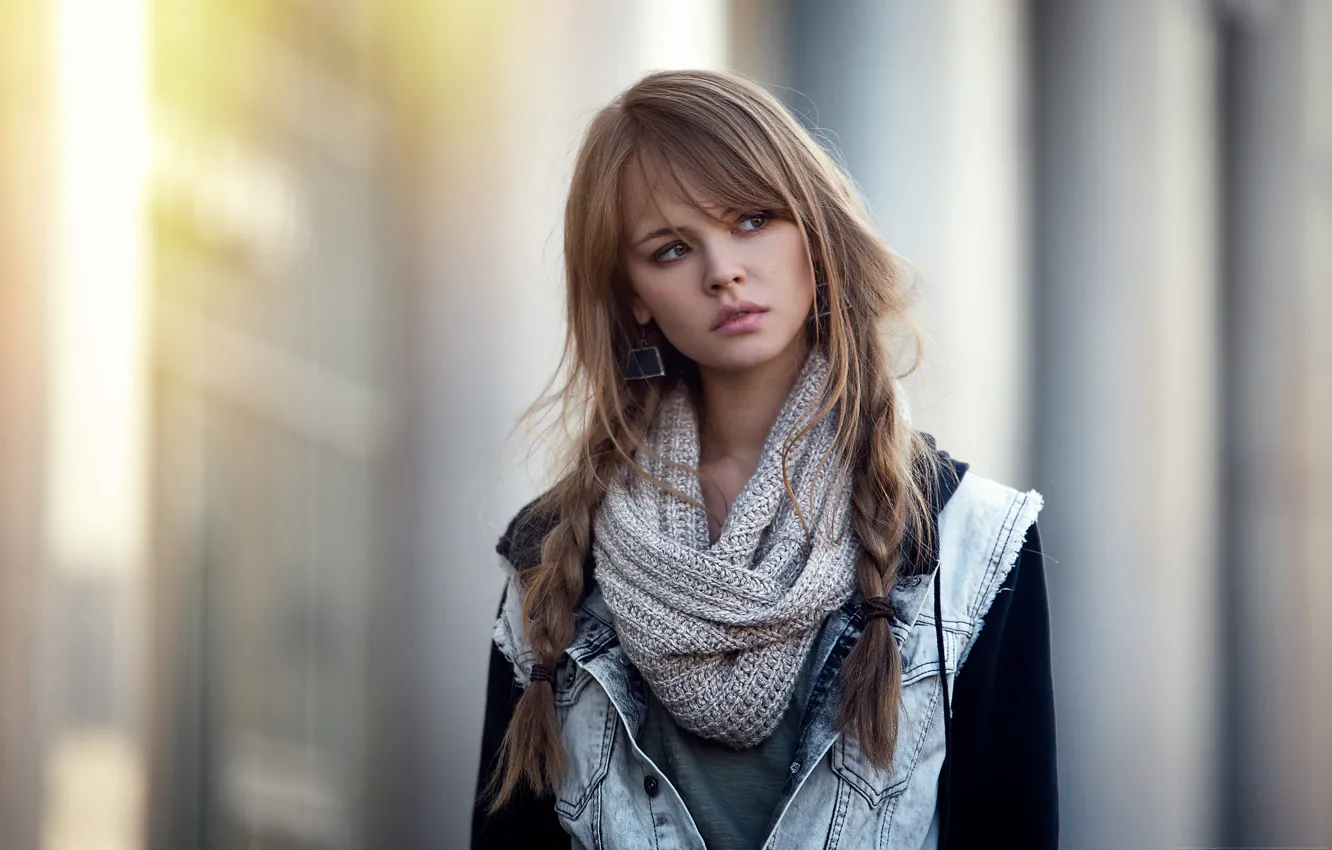 Photo wallpaper girl, street, portrait, Anastasia Shcheglova