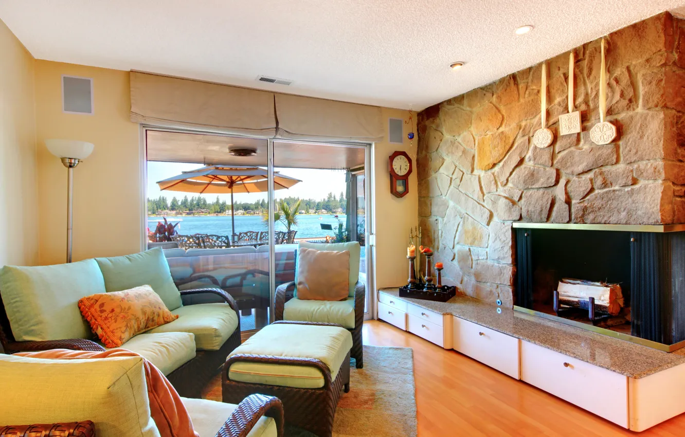 Photo wallpaper style, furniture, interior, living room