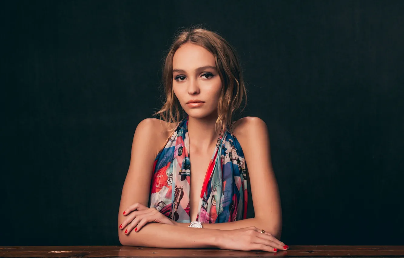 Photo wallpaper look, girl, mood, sweetheart, model, actress, beautiful, Lily-Rose Depp