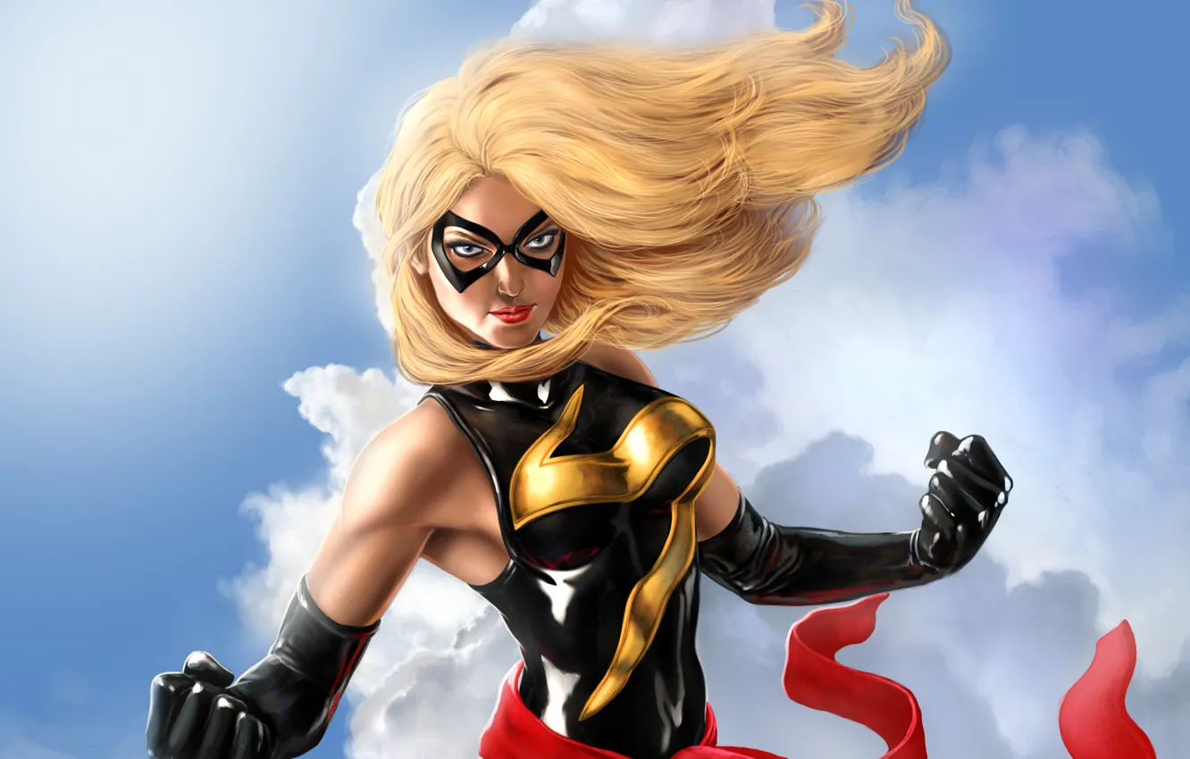 Photo wallpaper the sky, look, clouds, flight, fiction, mask, art, costume