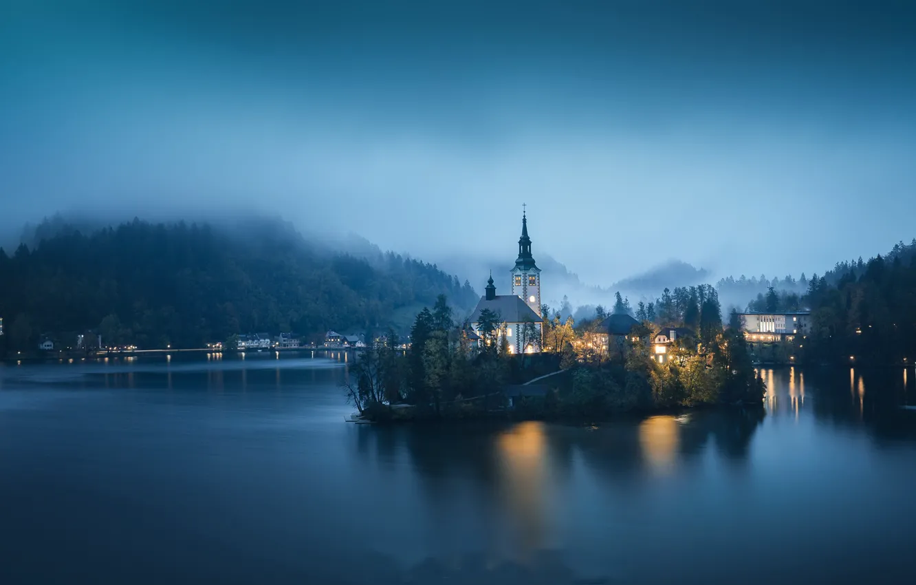 Photo wallpaper Lake Bled, Slovenia, Pilgrimage Church, Assumption of Maria