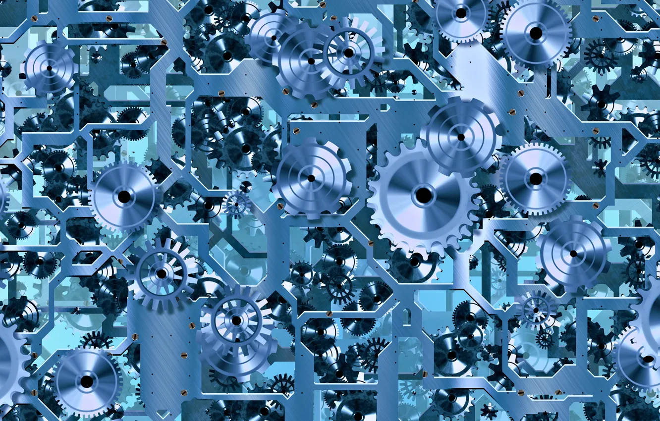 Photo wallpaper metal, abstraction, graphics, scheme, gear, a lot, composition, wheels