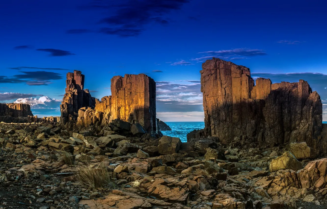 Photo wallpaper sea, nature, rocks, Granite Quarry