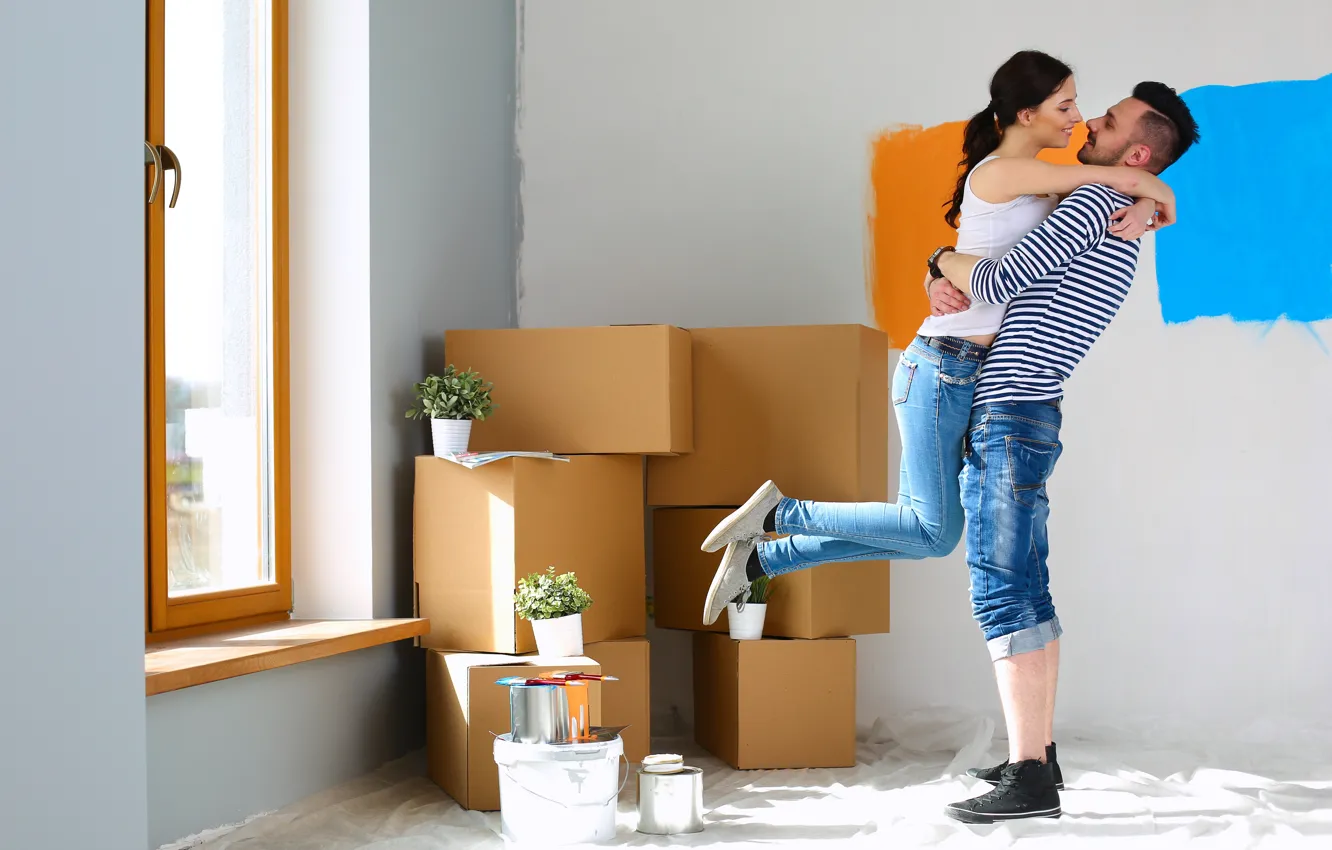 Photo wallpaper couple, dreams, apartment, housing