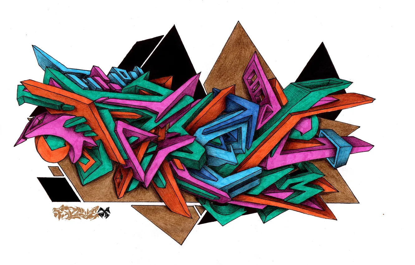 Photo wallpaper graffiti, wild style, FireX