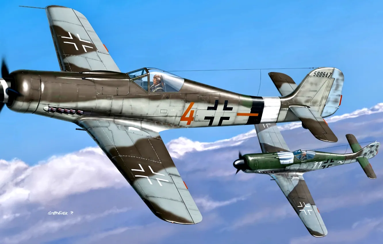 Photo wallpaper Dora, Military Aircraft, Fw.190D-9, "Schlageter", II./JG26