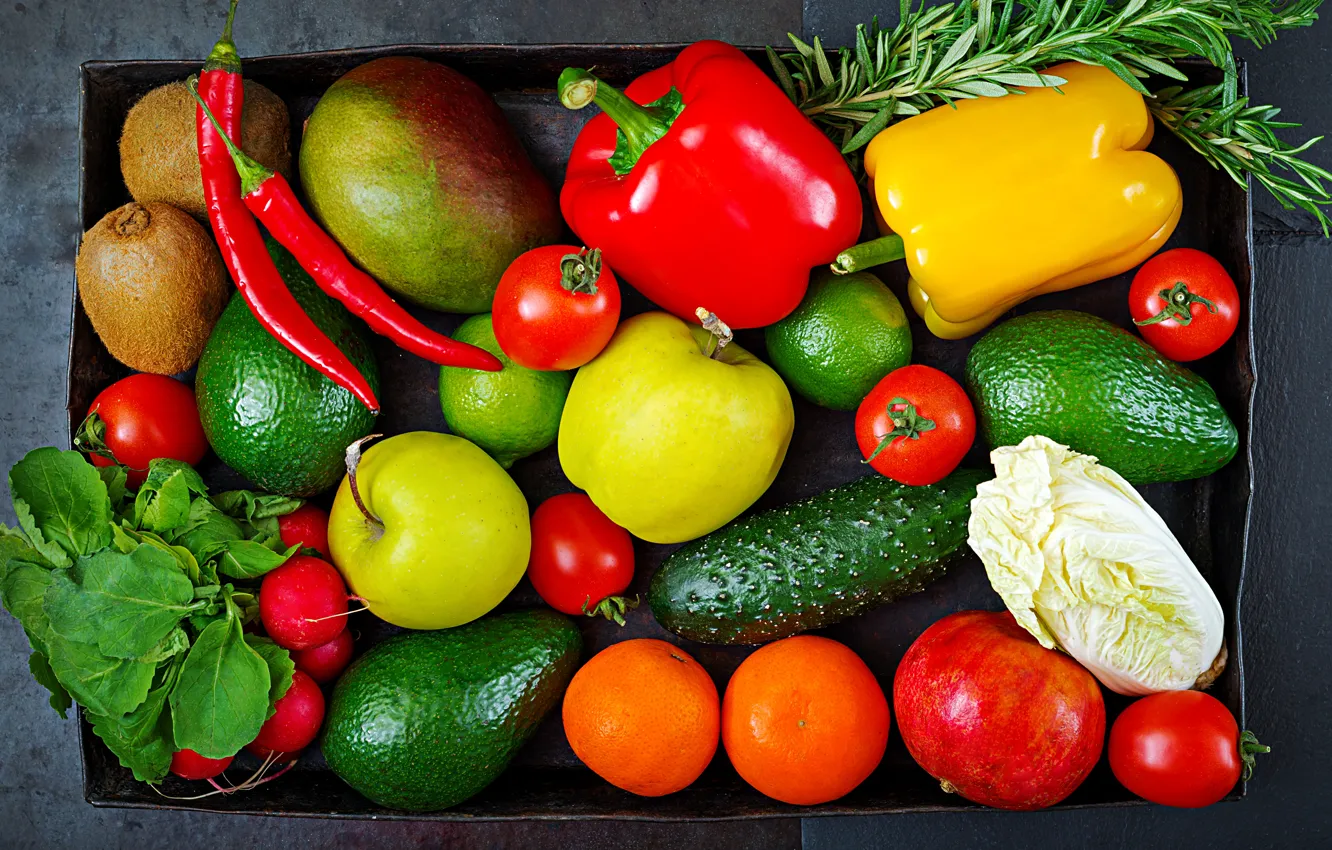 Photo wallpaper Vegetables, pepper, tomatoes