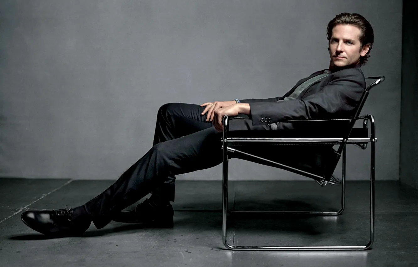 Photo wallpaper chair, costume, actor, male, Bradley Cooper, Bradley Cooper