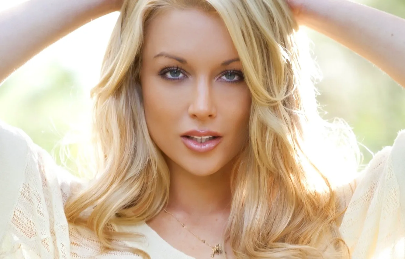 Photo wallpaper look, model, blonde, Kayden Kross