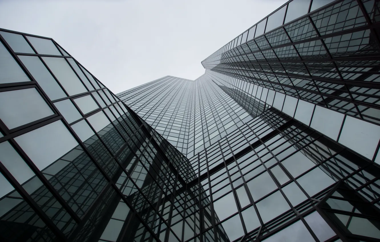 Photo wallpaper the sky, reflection, skyscrapers, Franfurt