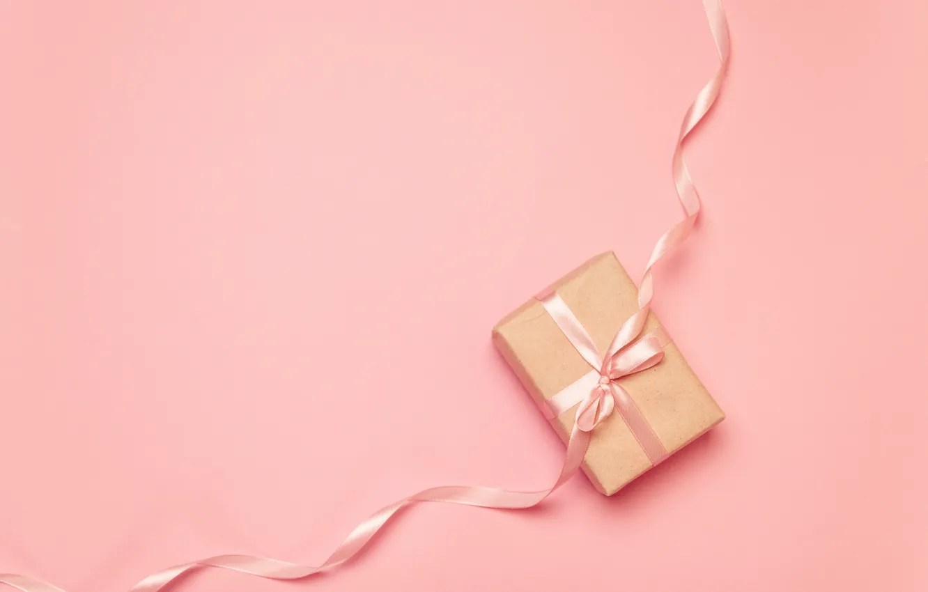 Photo wallpaper background, holiday, gift, tape, pink