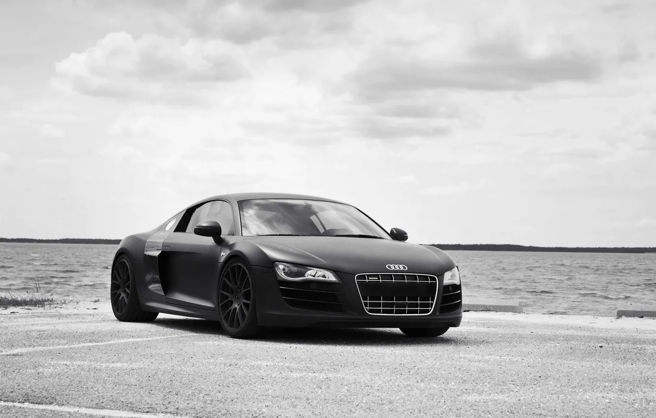 Photo wallpaper Audi, black, audi r8, tuning