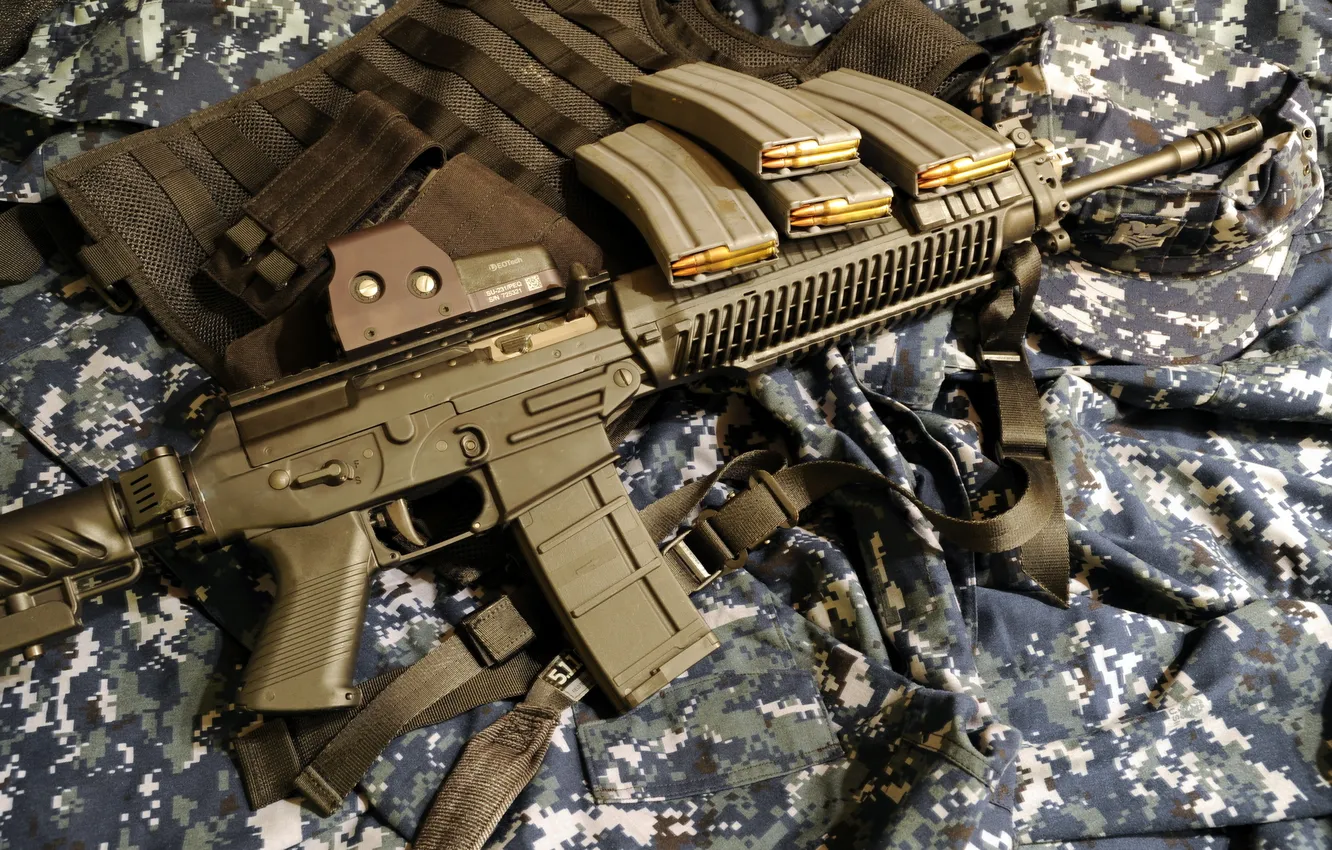 Photo wallpaper weapons, background, Sig556 EOtech