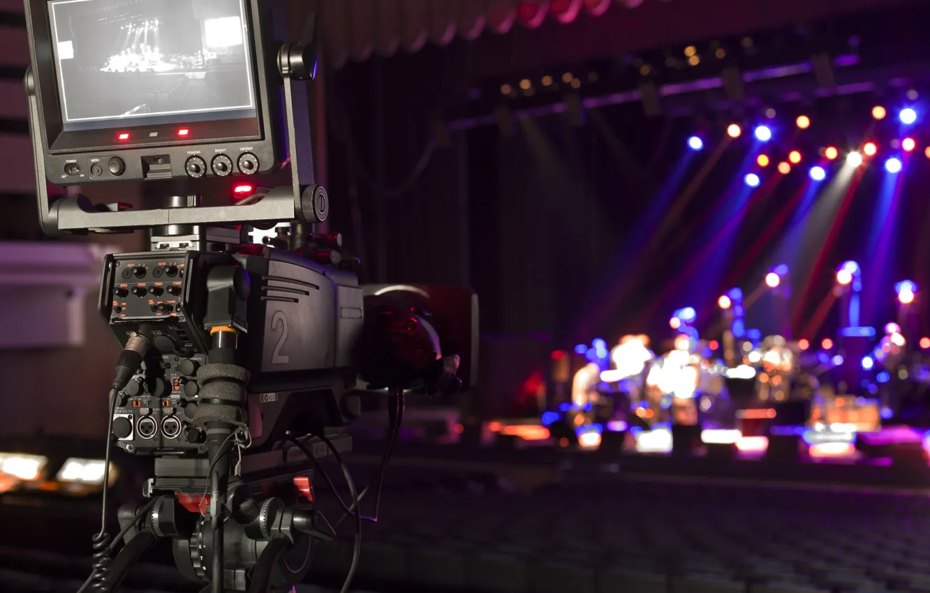 Photo wallpaper lights, scene, blur, devices, concert, shooting, hall, colorful