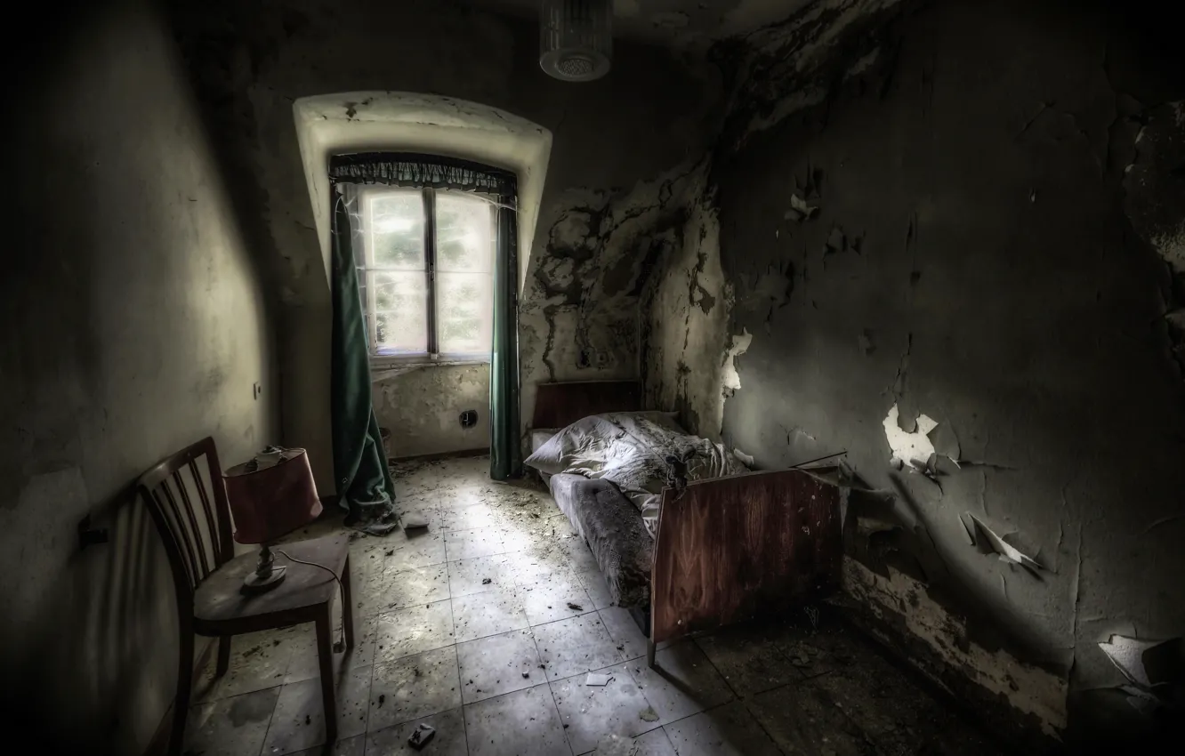 Photo wallpaper room, bed, chair