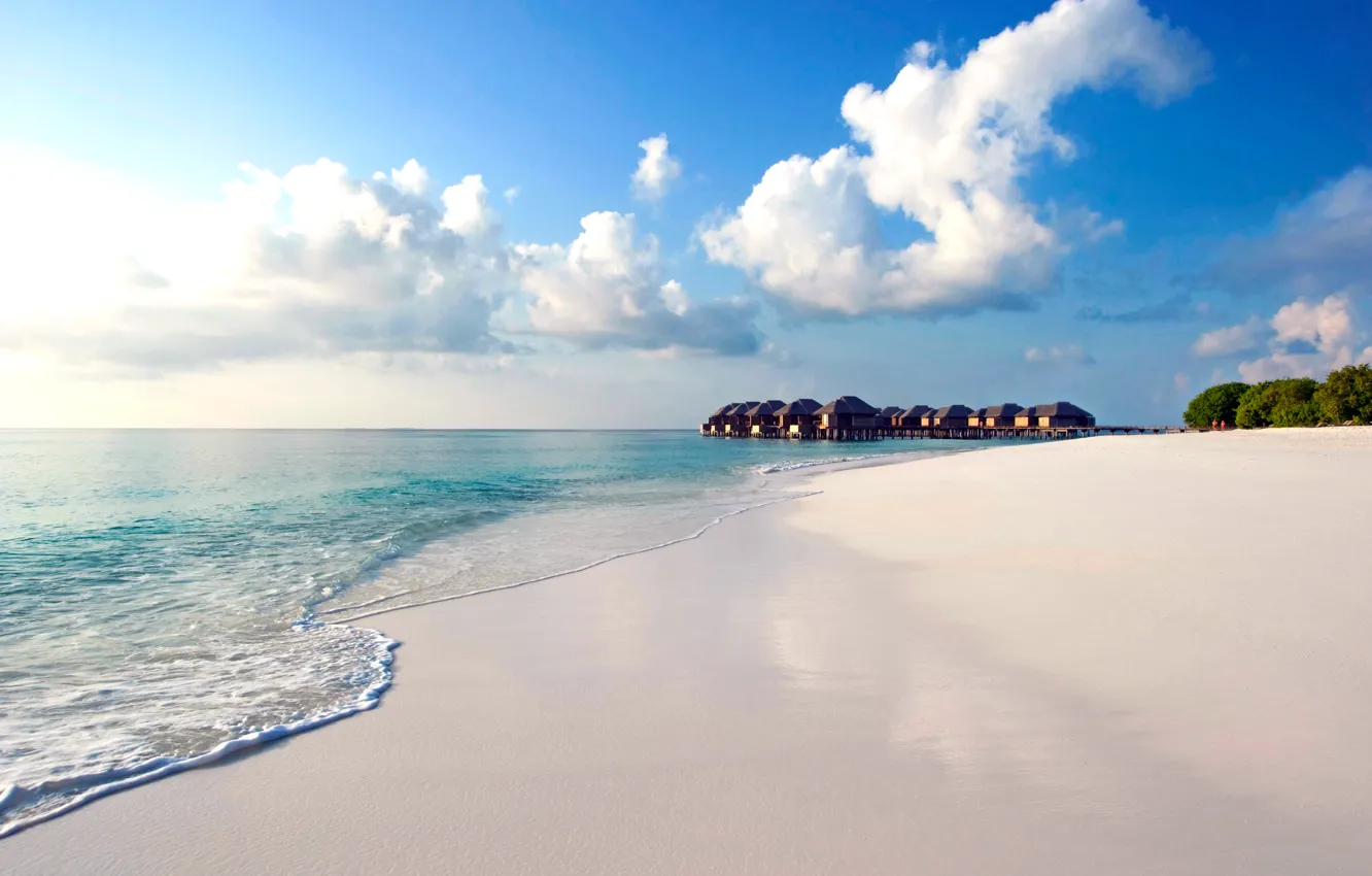 Photo wallpaper beach, nature, tropics, the ocean, The Maldives