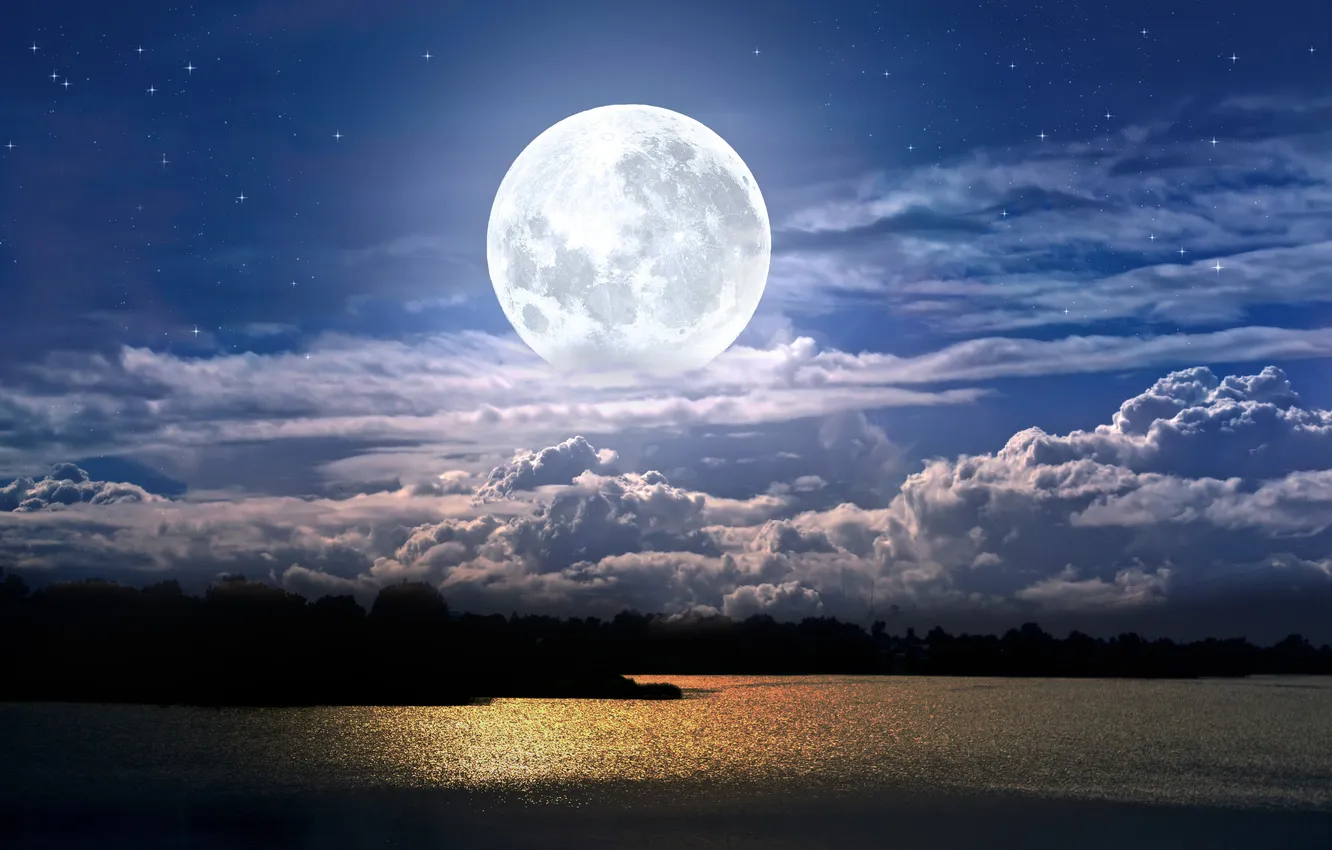 Photo wallpaper moon, nature, night, moonlight, outdoor, nature background