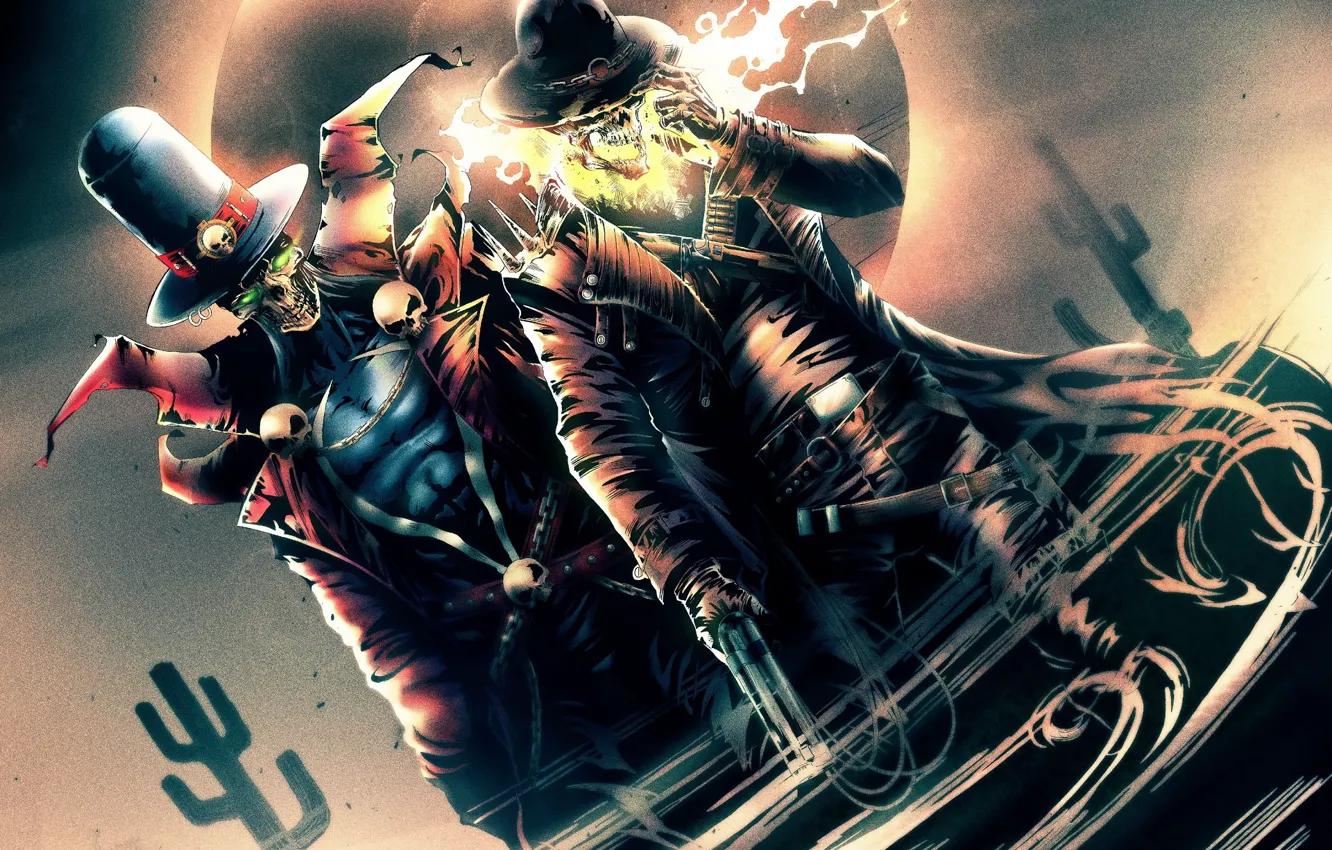 Photo wallpaper skeleton, Ghost rider, comic