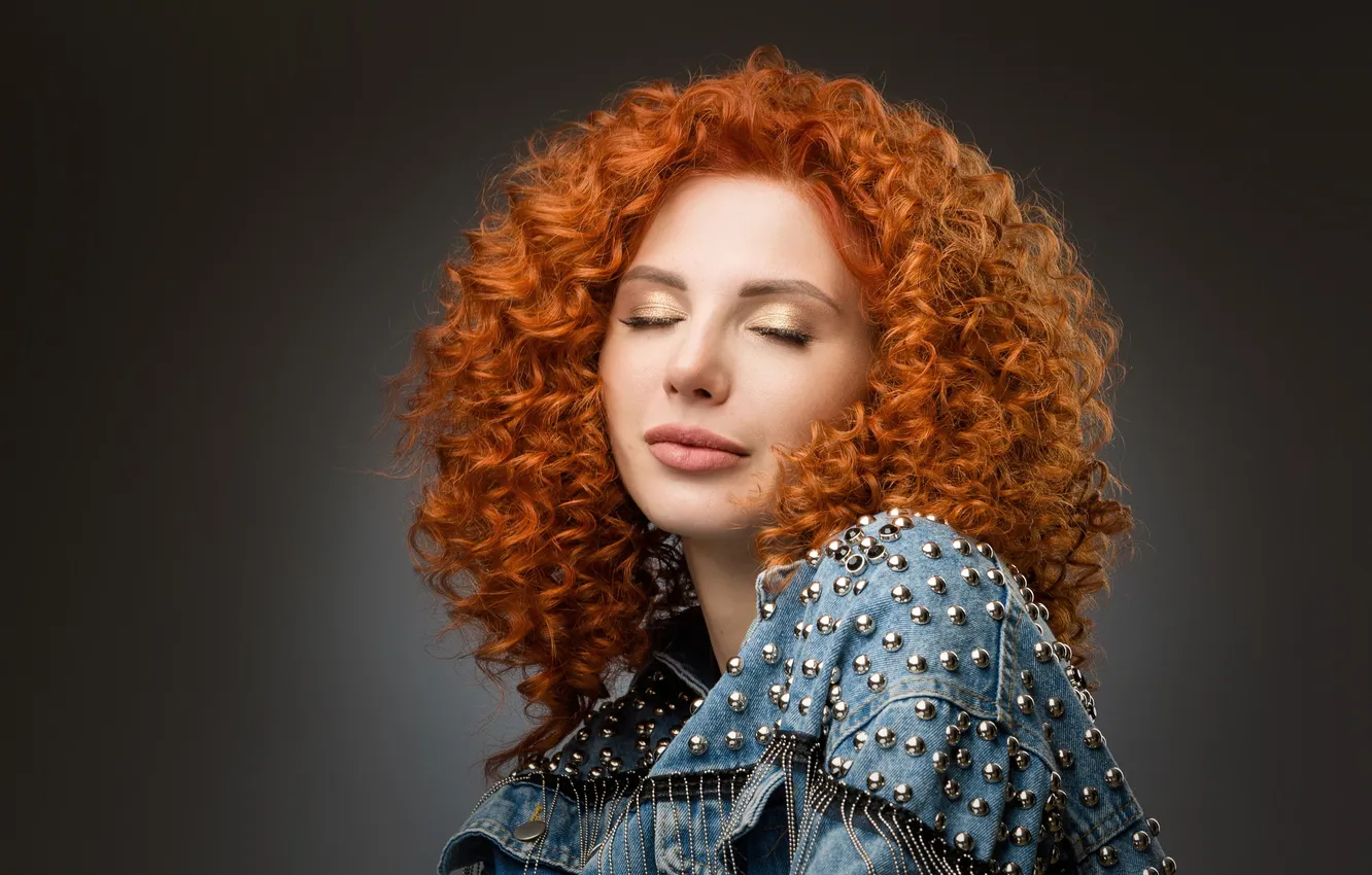 Photo wallpaper portrait, red, Tatiana, curly, Evgeny Degtev