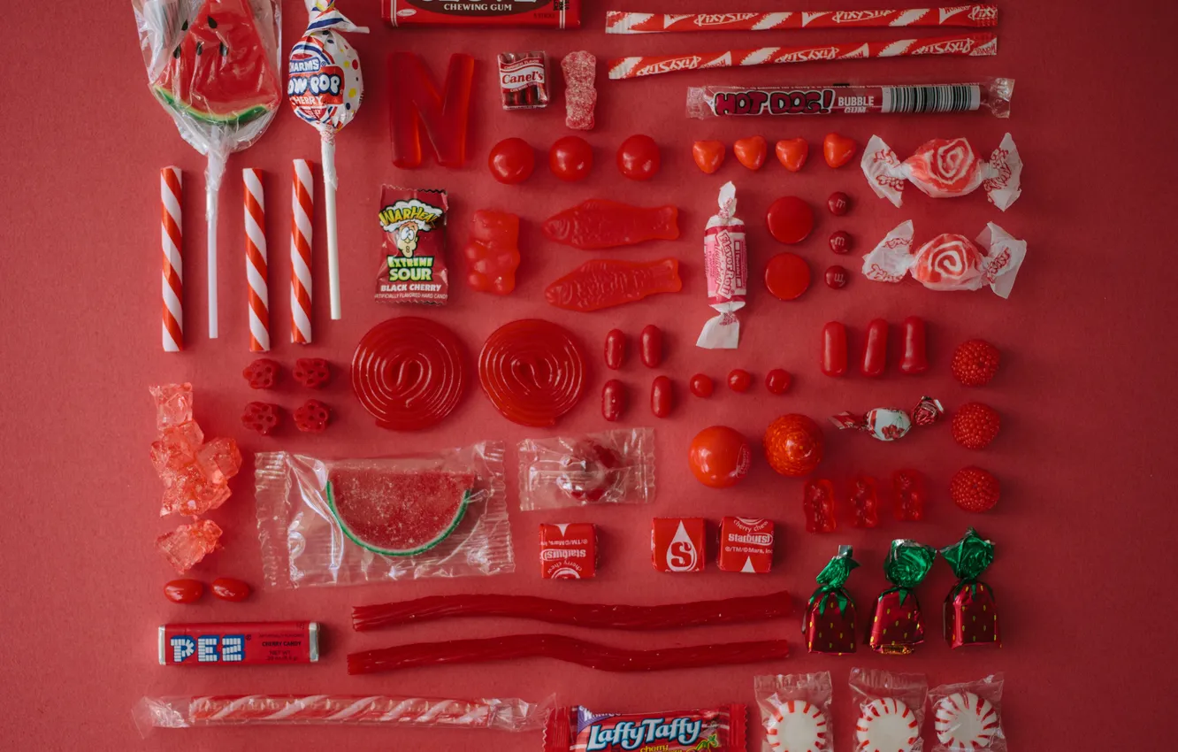 Photo wallpaper candy, lollipops, sugar, various, chewing gum