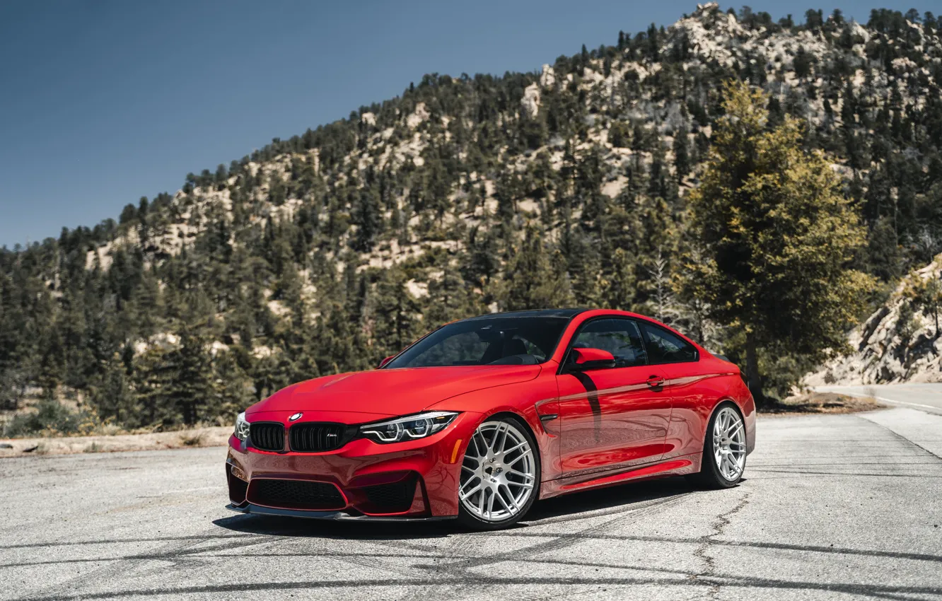 Photo wallpaper BMW, Mountain, RED, F82, Sight