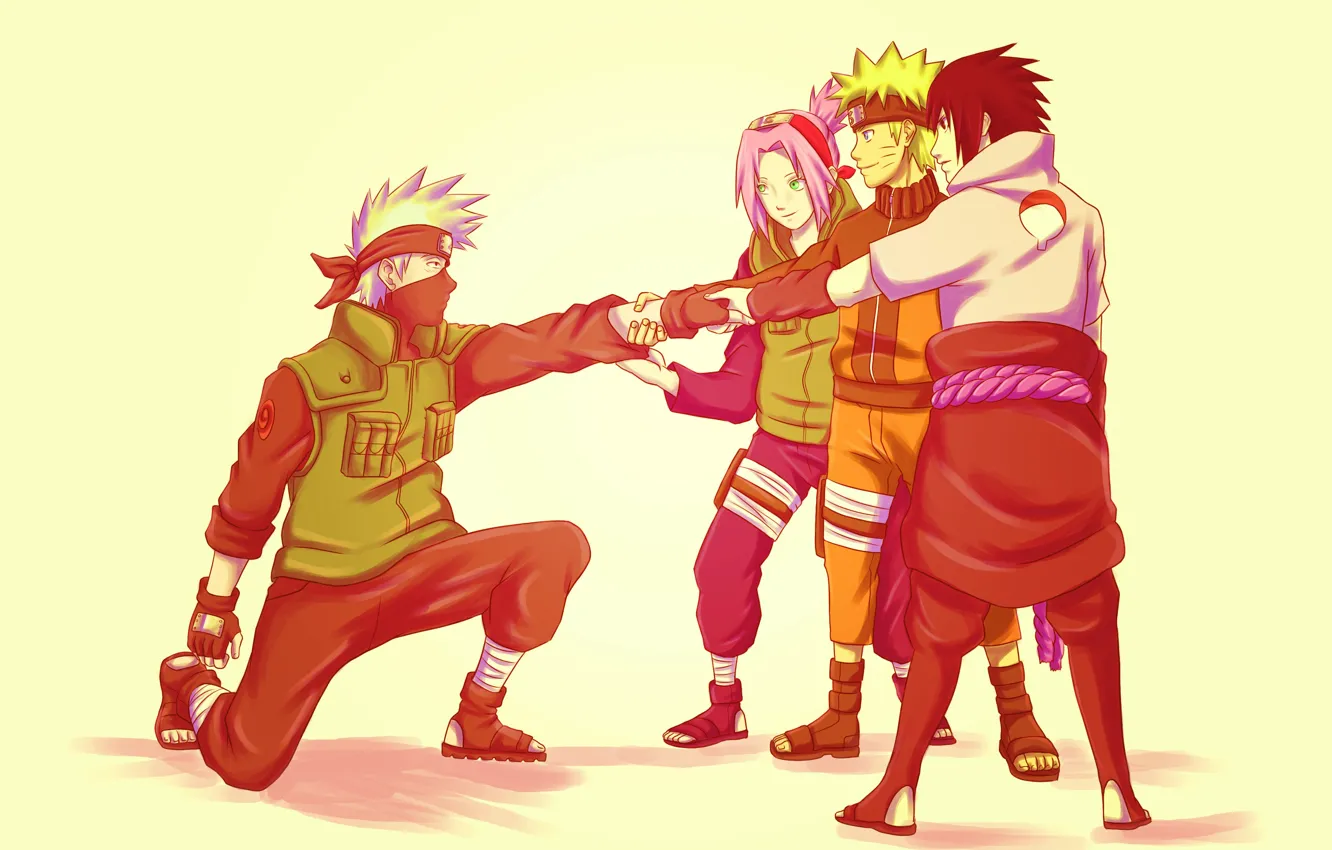 Photo wallpaper Sasuke, Naruto, art, sakura, team 7, Kakashi, espurrfect