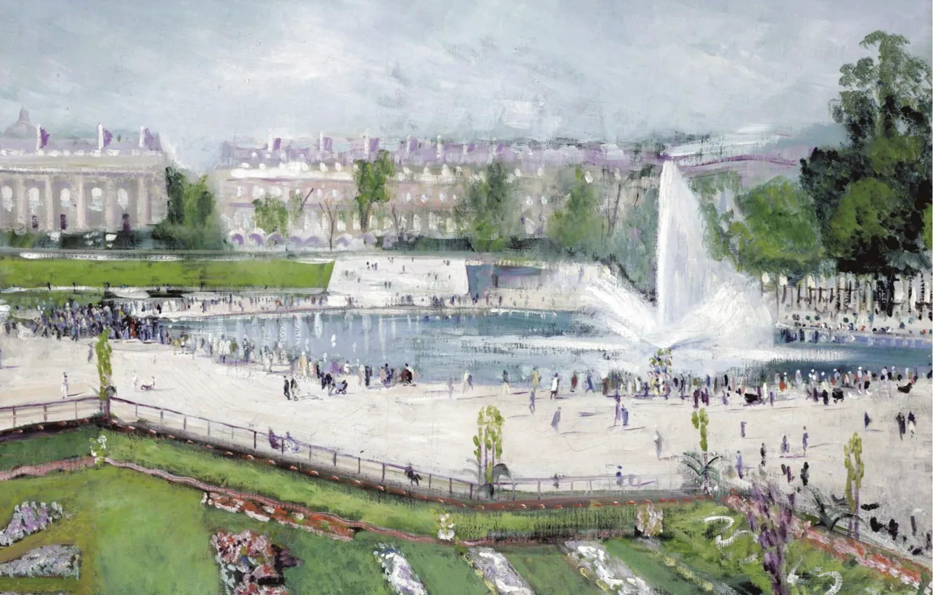 Photo wallpaper picture, the urban landscape, The Tuileries Garden, Lucien Adrion, Lucien Adrion