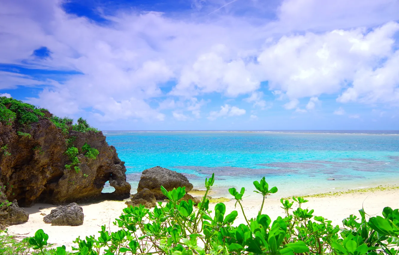 Photo wallpaper sea, beach, nature, tropics, blue water