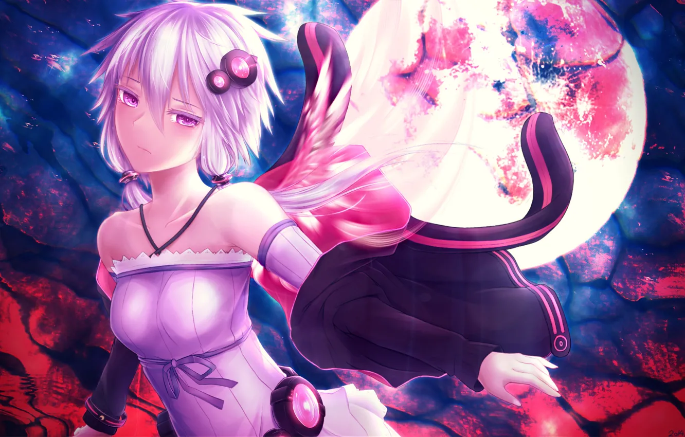 Photo wallpaper sadness, girl, the moon, vocaloid, gesture, Vocaloid, art, ume