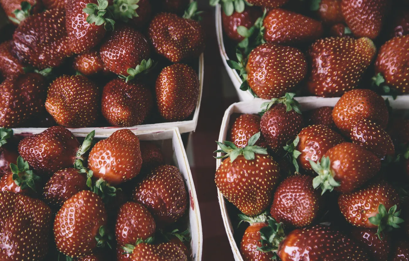 Photo wallpaper red, berries, strawberry