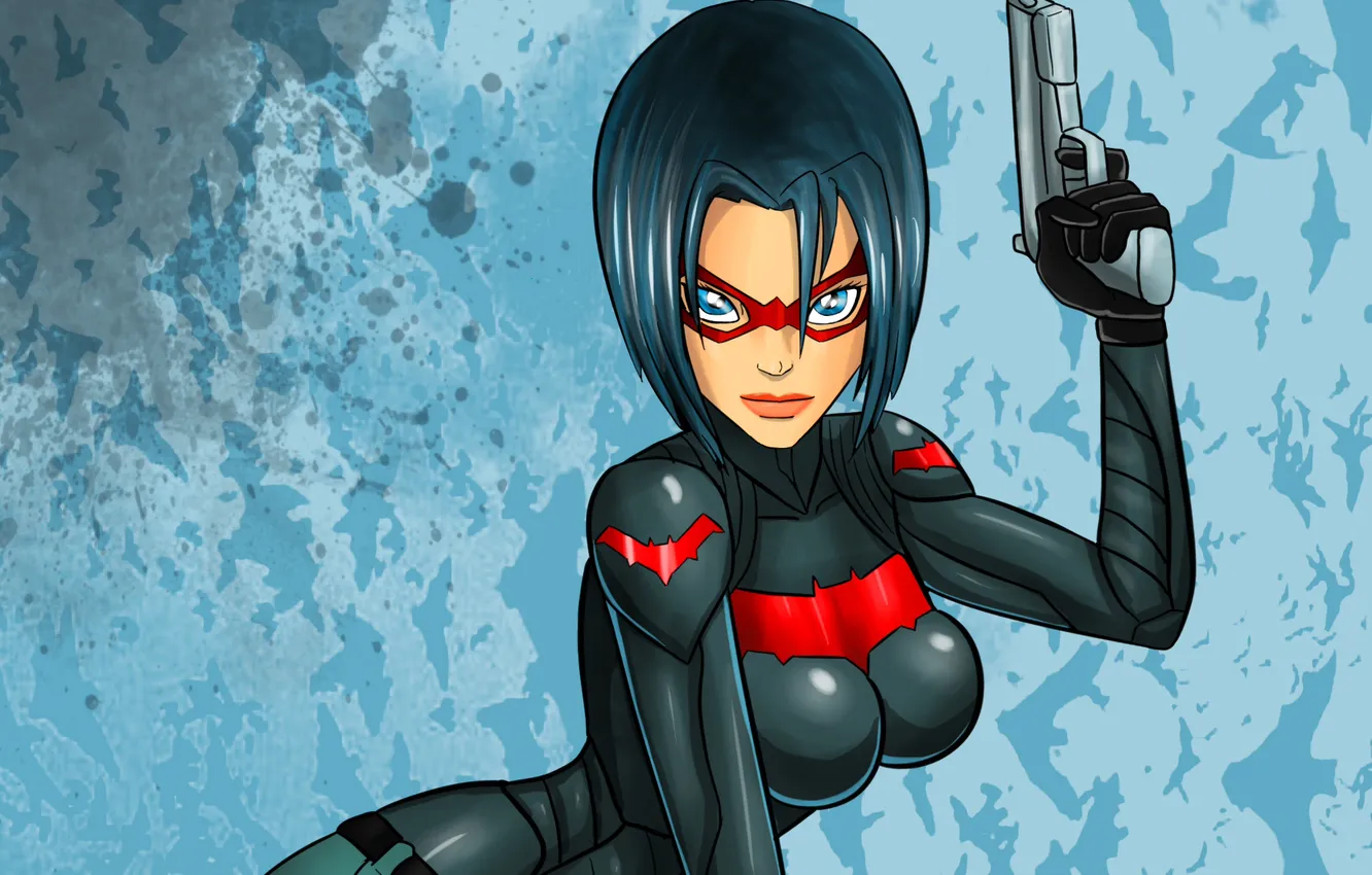 Photo wallpaper girl, costume, fan art, DC Comics, Red Hood