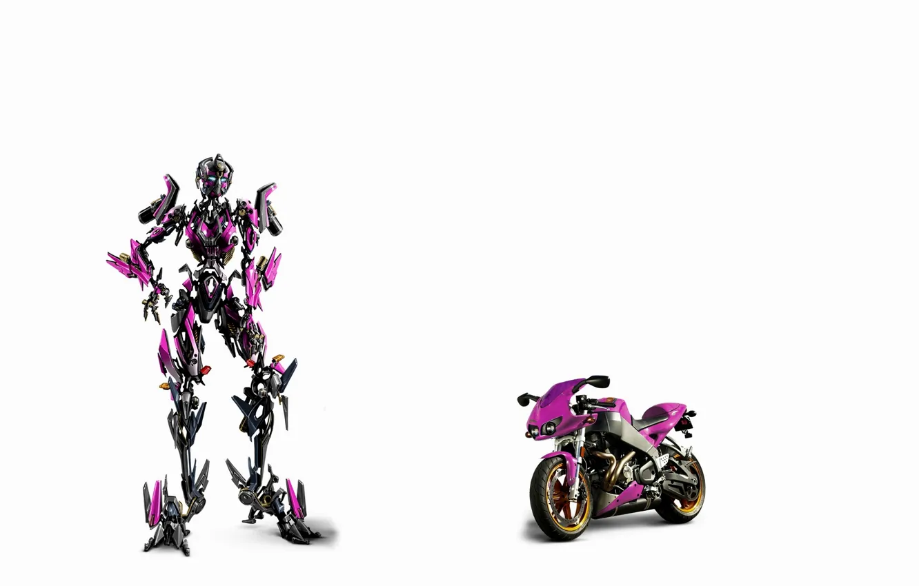 Photo wallpaper white, background, fiction, transformer, motorcycle
