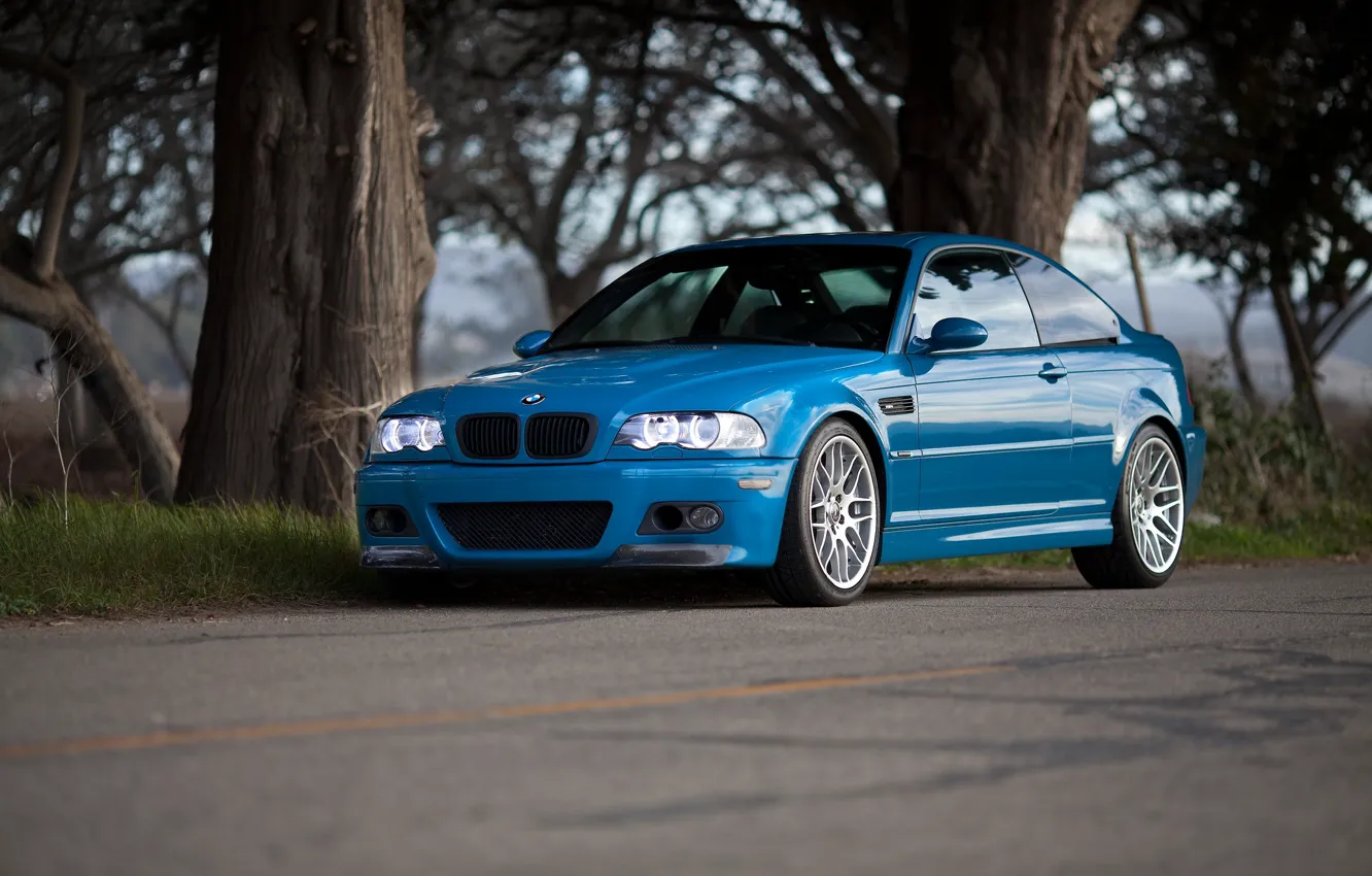 Photo wallpaper BMW, E46, Road, M3, Laguna seca