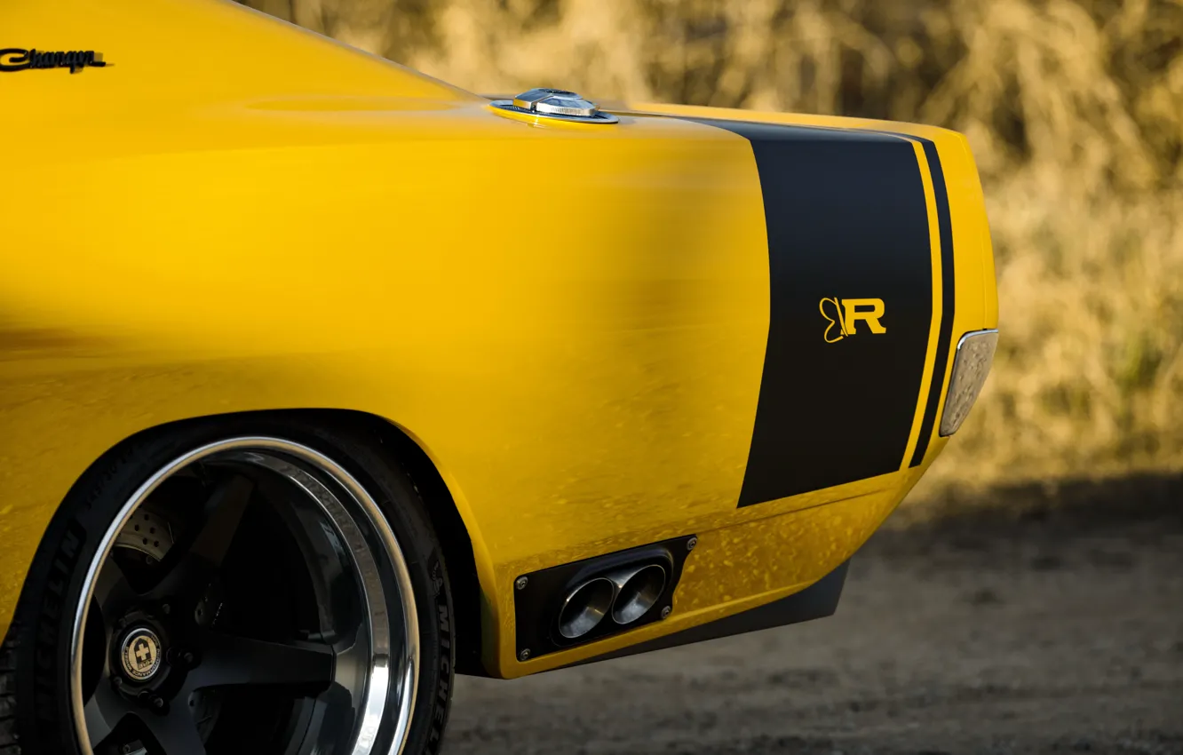 Photo wallpaper close-up, yellow, Dodge, Dodge, Charger, oil CT, Ringbrothers, Dodge Charger Captiv