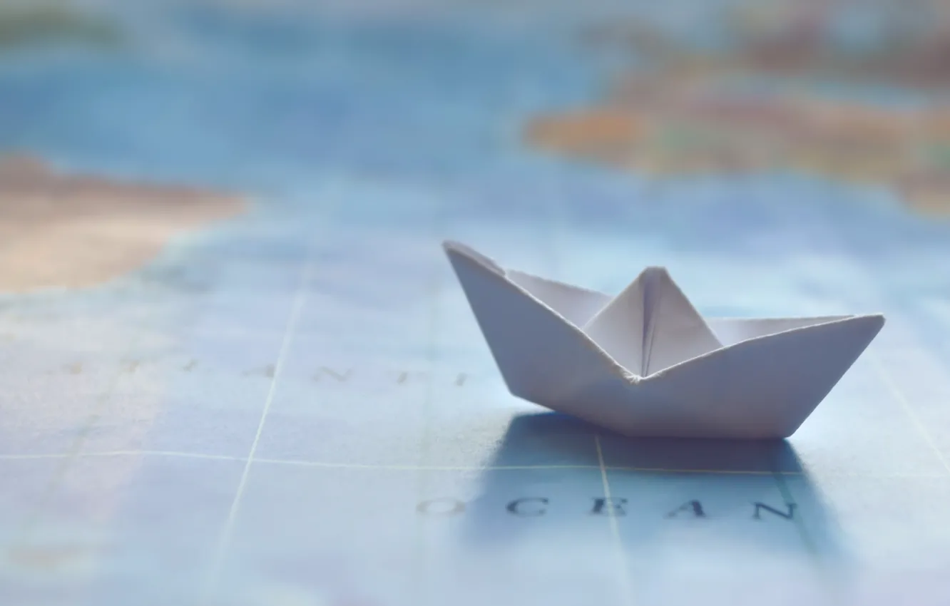 Photo wallpaper macro, the ocean, boat