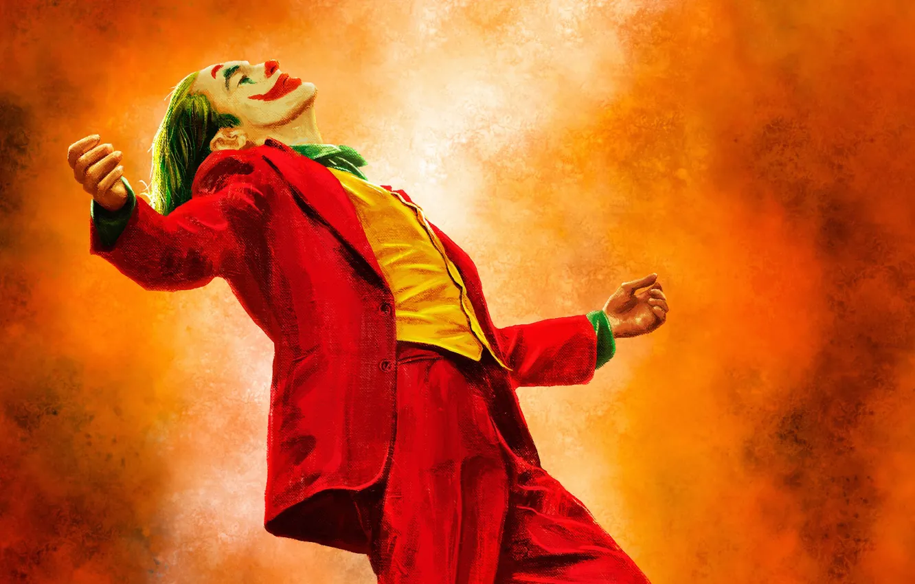 Photo wallpaper figure, paint, Joker, costume, art, Joaquin Phoenix, Joaquin Phoenix, Joker 2019