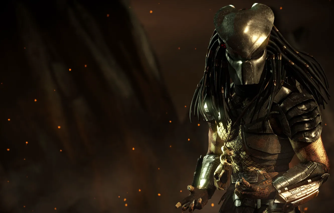 Photo wallpaper predator, mask, alien, dreadlocks, Predator, DLC, mask, NetherRealm Studios