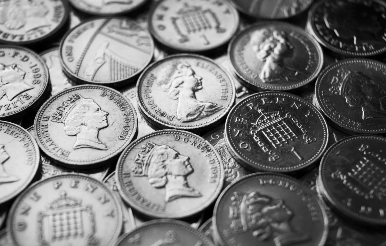 Photo wallpaper England, money, Pennies