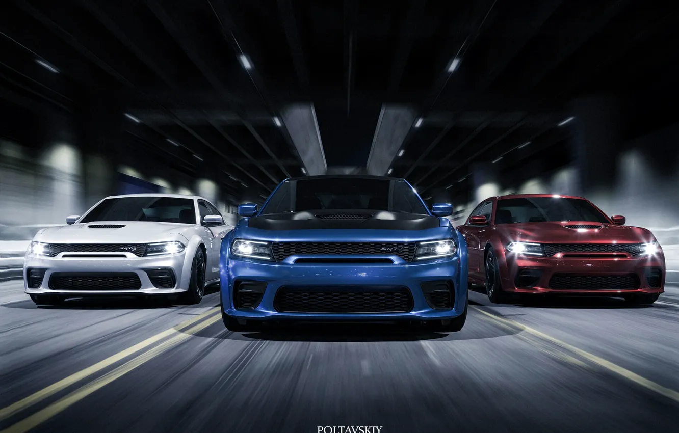 Photo wallpaper car, machine, auto, white, blue, red, rendering, three