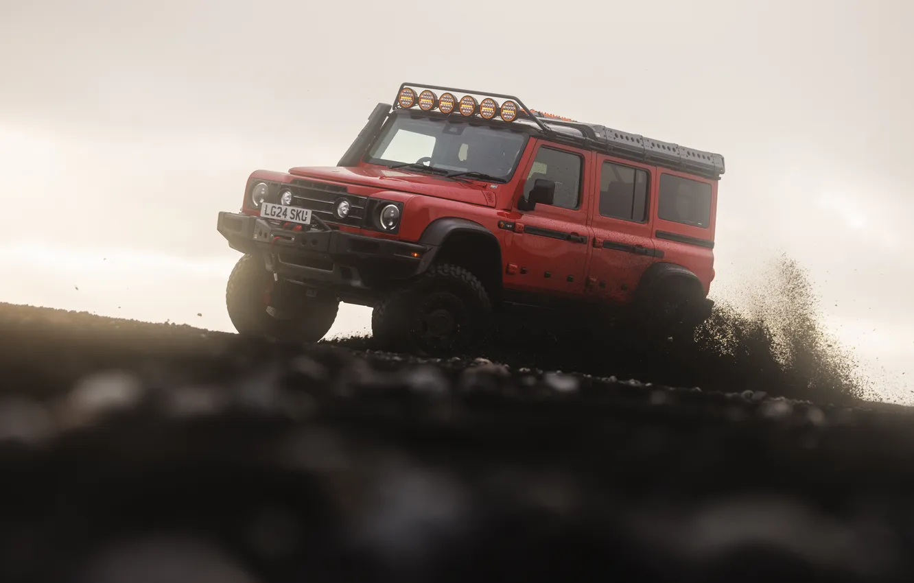 Photo wallpaper SUV, SUV, 2025, Ineos Grenadier, Ineos Grenadier Trialmaster Station Wagon x LeTech, flight, Trialmaster Station …
