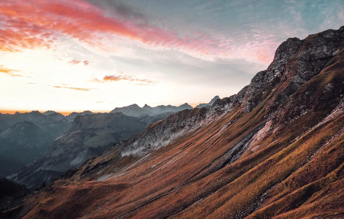 Photo wallpaper the sky, mountains, nature