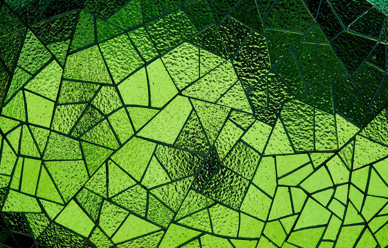 Photo wallpaper glass, mosaic, texture, green