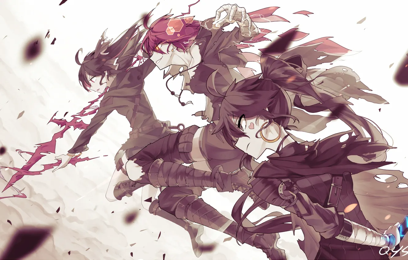 Photo wallpaper girl, art, guy