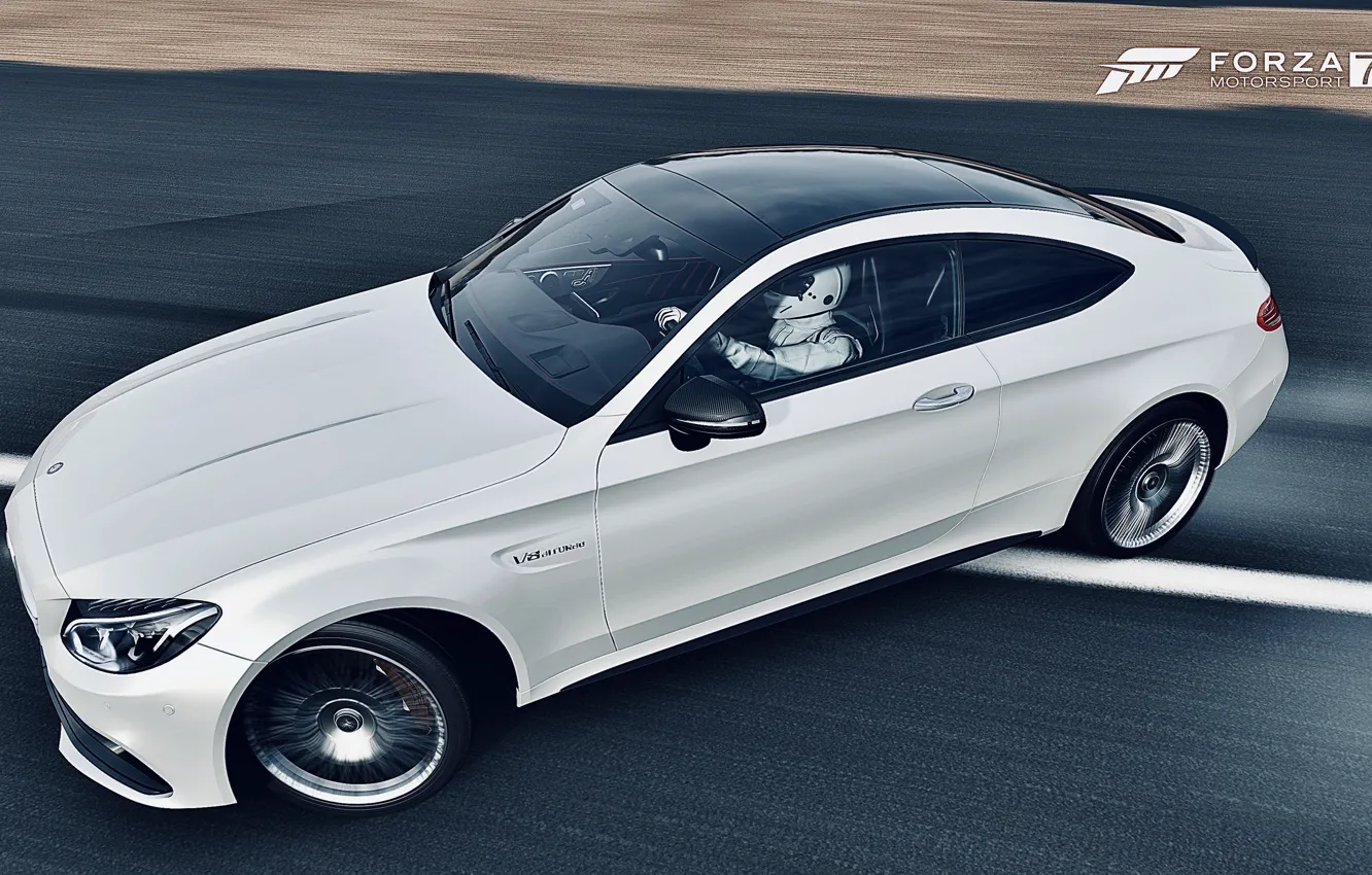 Photo wallpaper HDR, Mercedes, Benz, drift, game, AMG, Coupe, C Class