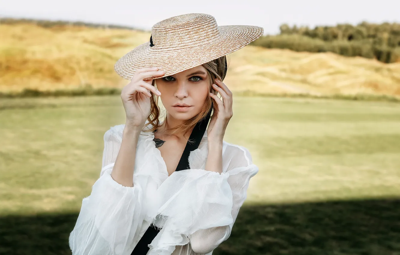 Photo wallpaper girl, hat, tattoo, Anastasia Shcheglova, Hakan Erenler