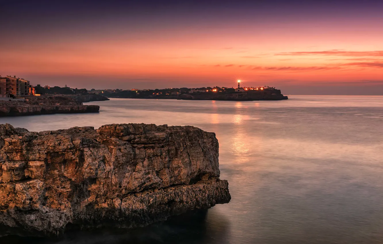 Photo wallpaper colorful, light, summer, landscape, coast, seascape, rocks, morning
